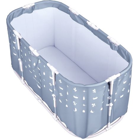 Wilitto - Baignoire pliante monobloc - Baignoire portable, 115 x 58 x 56 cm, matériau PVC durable, installation rapide en quelques minutes, design ergonomique (1/5)