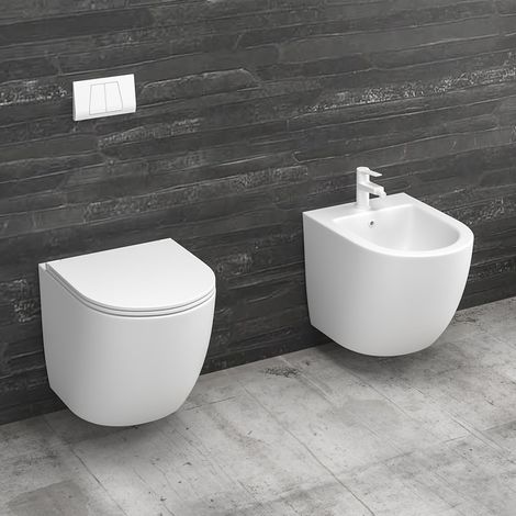 Sanitari sospesi senza brida colore bianco opaco MIL-B kamalu