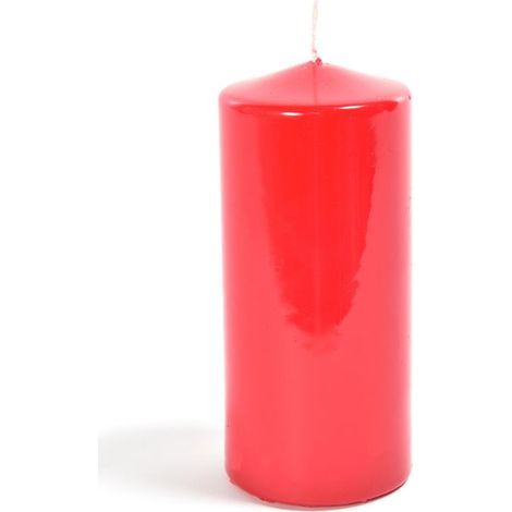 CANDELA ROSSA PILLAR LUCIDA CERA  DIAM 6X12H CM DI MERCURY