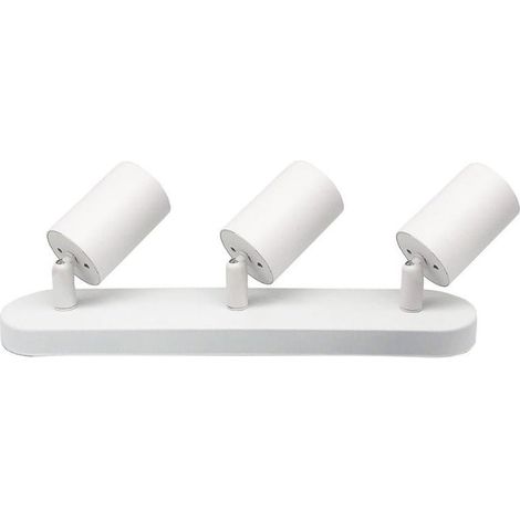 Plafonnier 3 Spots Orientables Alu Blanc pour Ampoule GU10 - SILUMEN (1/3)