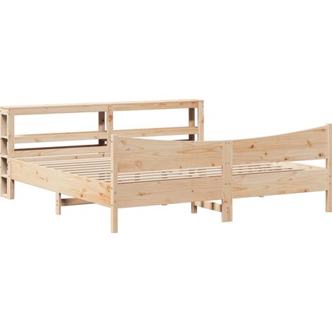 Maison Exclusive - Giroletto con Testiera 200x200 cm in Legno Massello di Pino