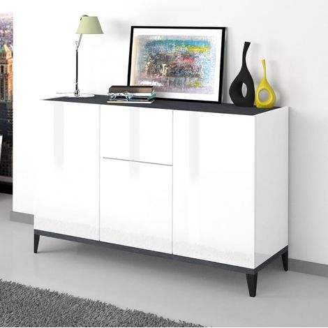 Aparador 3 puertas cajón 120 x 40 cm salón vestíbulo cocina Rachel