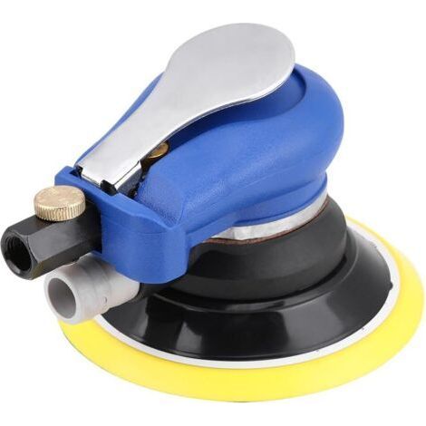 Round Pneumatic Polisher, 9000 RPM Orbital Sander, Air Tool for Car Bodywork, 5" with Vacuum Cleaner (1/4)