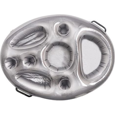 Schwimmende Poolbar, schwimmende Poolbar mit 8 Löchern, aufblasbarer Getränkehalter, aufblasbares schwimmendes Bartablett, schwimmende Spa-Bar, 5070 cm (grau) (1/5)