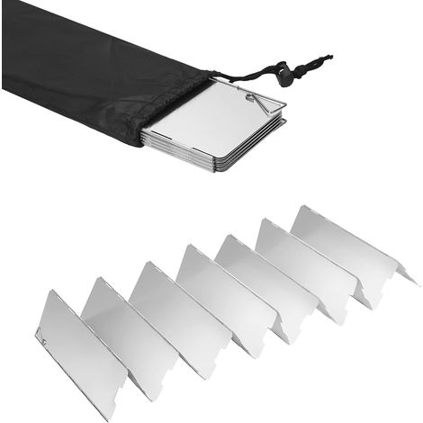 Pare-Vent Pliable Aluminium,Plaques Pare-Brise de Camping,14 Plaques Camping Plein Air Pare-Brise,Protection antivent pour réchaud à gaz Pliable,pour Camping Réchaud Extérieur,Pique-Nique (1/5)