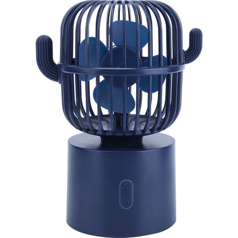 Ventilateur de Poche Rechargeable USB 3 Vitesses Bleu pour Bureau et Déplacements (1/5)