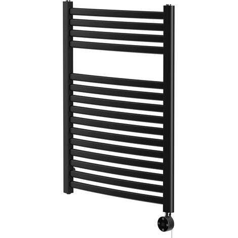 Wholesale Domestic Columbus Colore Matt Black 800mm x 600mm Curved Digital Thermostatic Electric Heated Towel Rail (1/5)
