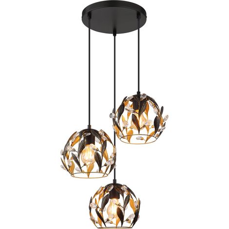 Globo - lámpara colgante - MIKA - negro - metal - Ø 41cm - E27 -