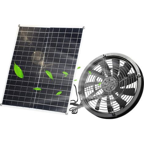Ventilateur solaire pour camping et activités de plein air, kit de ventilateur à panneau solaire 20 W, 3000 tr/min - Étanchéité IP65, polyvalent pour maisons, camping-cars, serres et animaux (1/5)