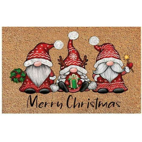 Paillasson nain Gnome de noël, tapis de bienvenue joyeux noël, tapis de porte40X60cm