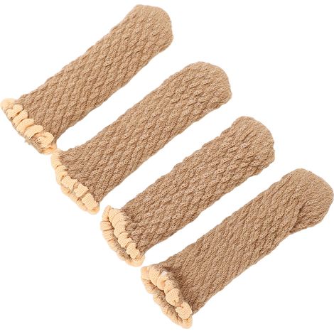 Lot de 20 protège-pieds de table et de chaise en maille épaisse, pour sols en bois dur, couleur bois élégante (1/5)