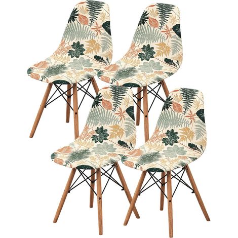 Housse de Chaise Salle à Manger Universel, Chair Cover Protects Chair Décoration Bouquet,Restaurant Spring Garden 4-Piece Set (1/5)
