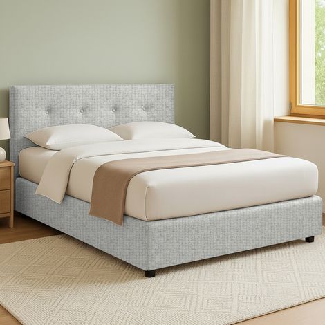 Cama Doble Preston, Desenfundable, hecha en Italia, Gris Claro (1/5)