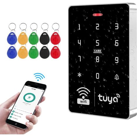 1 Contrôleur d'accès WiFi Tuya, Clavier tactile RFID double fréquence 125KHz 13.56MHz, Étanche IP68 WG26 WG34, Pour entrée extérieure