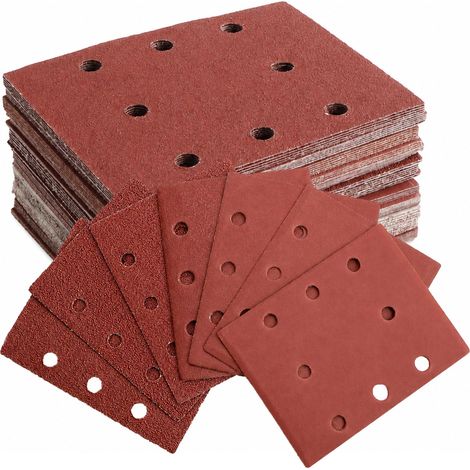 70 Pièces 115x145mm Papier a Poncer 8 Trous Grains 40 60 80 120 180 240 320 (1/5)