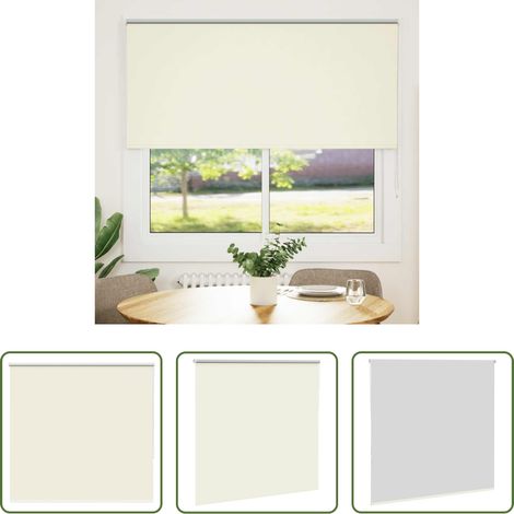 vidaXL Lichtschutz - Verdunkelungsrollo Cremeweiß 165x130cm Stoffbreite 161,6cm (1/5)