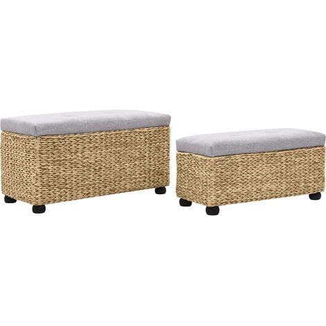 Maison Exclusive - Sitzbank-Set 2-tlg. Seegras Grau