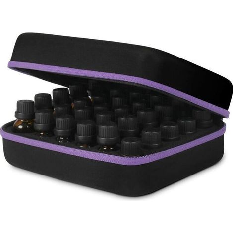 Boîte de rangement pour huiles essentielles. Boîte étanche pour 30 flacons d'aromathérapie. Peut également servir de sac fourre-tout, de trousse de toilette ou de sac de voyage. Idéale à la maison com (1/5)
