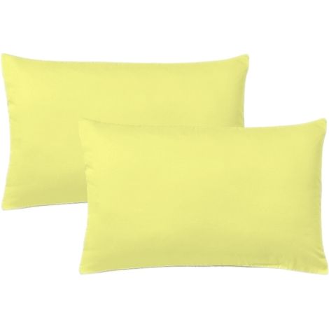 KLULK Set 2 Federe Per Cuscini Per Bambini 40x60 Cm,In Puro Cotone 100% Fibra Naturale In Tinta Unita Lime,  Made In Italy
