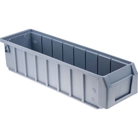 Bac de rangement RS PRO Bleu en PP, 400mm x 117mm x 90mm ( Prix pour Paquet de 10 ) (1/4)