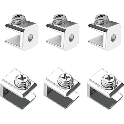 16 Pièces Pince à Verre, Support de Verre Réglable, Pince Support en Alliage de Zinc, Pince de Fixation pour Verre de 3-8mm D'épaisseur, Avec Vis (1/5)