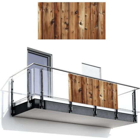 SCHERMO PER LA PRIVACY DEL BALCONE Legno - Ripiani - Marrone 200x110 cm (1/4)