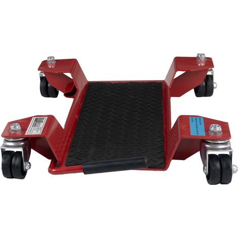 Rangierhilfe für Motorrad mit Ständer rot 54x19 cm Last bis 250kg Rollwagen Rangierplatte (1/5)