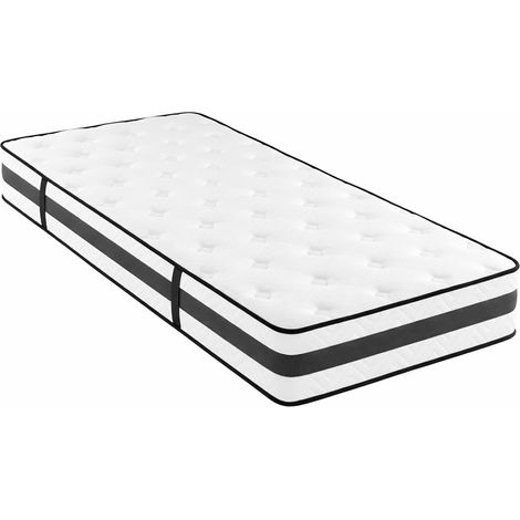 Materasso Singolo H3 Medio Rigido Con 240 Molle Insacchettate Al M, 5 Zone Di Comfort Double Sided Supporto Ergonomico E Alta Traspirabilità 80 x 190 x 24 Cm