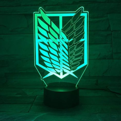 3D-LED-Lampe mit Touch-Funktion und 7 Farben, inspiriert vom Anime Attack on Titan: Wings of Freedom. Betrieb mit USB-Kabel oder 3 AA-Batterien möglich. Ideales Geschenk für Kinder. (1/5)