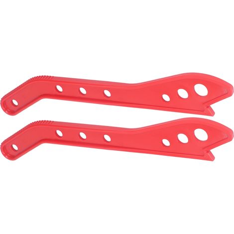 Lot de 2 poussoirs de sécurité pour le travail du bois, en plastique ergonomique, de couleur rouge, pour scie circulaire de table (1/5)