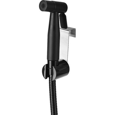 Kit douchette bidet en acier inoxydable noir – Pour WC et salle de bain – Idéal pour le nettoyage des couches en tissu – Shattaf (1/5)