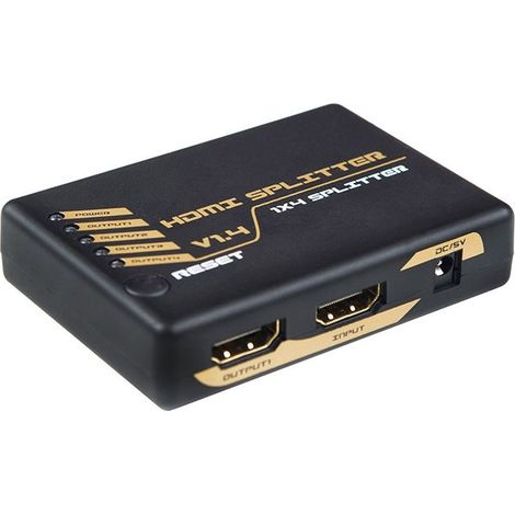 Distribuidor Splitter HDMI De  4Salidas 1080p 4K  DCU (1/2)