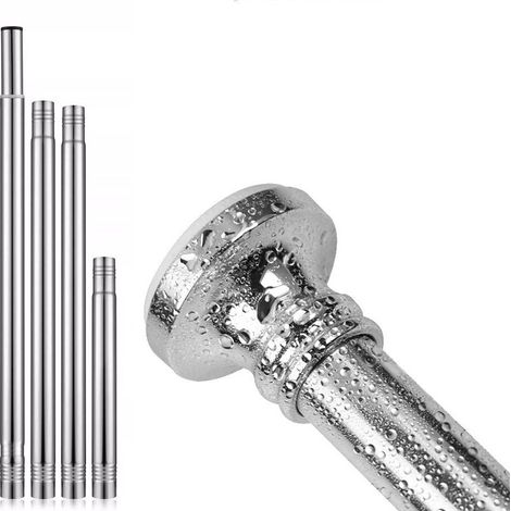 Einziehbare Gardinenstangen, 60–238 cm, ausziehbare Duschvorhangstange, Teleskopstangen-Set aus Edelstahl ohne Bohren für Badezimmer, Schrank, Kleiderschrank, Tür (1/4)