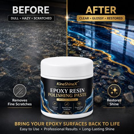 KineShineX Epoxidharz-Polierpaste – Repariert kleinere Kratzer auf Schreibtischen, erhöht die Helligkeit und sorgt für langanhaltenden Glanz. (1/5)