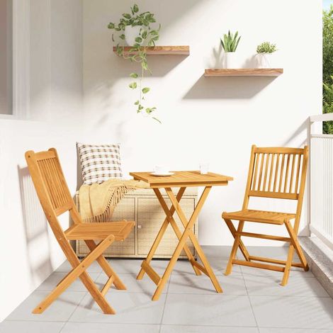 Garten Bistro Set 3 pcs Braun Massivholz Akazie