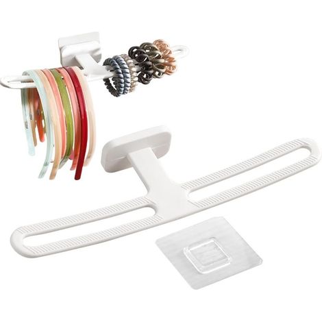 Lot de 2 Support de rangement pour bandeau, étagère de présentation pour serre-tête, étagère murale organisateur de colliers - Organisateur portable pour bandeaux, bandeaux de cheveux et colliers (1/5)