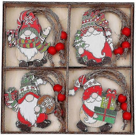 Ornements De Noël Décoration Pour Sapin De Noël Artisanat Suspendu En Bois Style Ferme (style 2) bd (1/5)