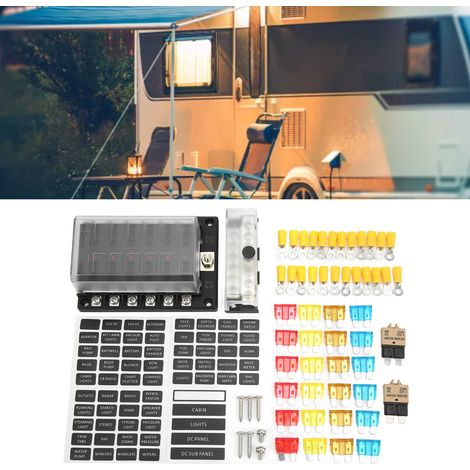 Porte-fusible de conversion 10-32 V pour camping-car/yacht, boîte à fusibles à 12 voies, 100 A (1/5)