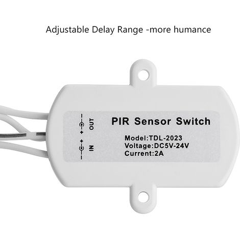 Capteur de mouvement PIR 5-24V pour ruban LED, interrupteur automatique, interface USB, couleur blanc
