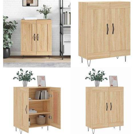 Buffet Chêne sonoma 69,5 x 34 x 90 cm Bois d'ingénierie et fer - Buffet moderne - Buffet chêne sonoma (1/5)