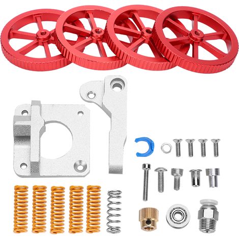 Kit de mise à niveau d'extrudeuse d'imprimante 3D rouge, écrous de nivellement à torsion manuelle, ressorts et amortisseurs (1/5)