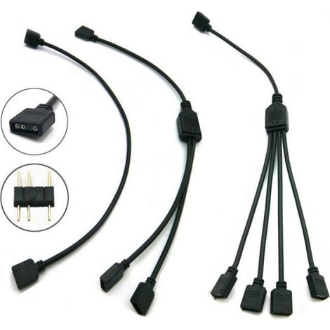 Cable Extension RGB - Connecteur 3 Broches - Pour Carte Mère RGB - 30 cm - 1 Pièce (1/4)