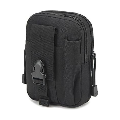 Pochette utilitaire tactique, petit sac de rangement en nylon durable avec sangle Molle et plusieurs poches pour les activités de plein air, la randonnée, le camping, les voyages, le rangement (1/5)
