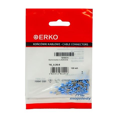 Isolierhülsenspitze TE 0,25/8 100 Stück blau erko