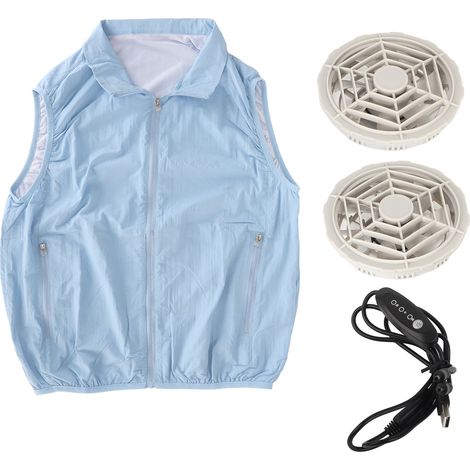 Ortviai Gilet de Refroidissement avec Ventilateurs 3 Vitesses, Léger et Respirant pour Activités Extérieures en Été – Taille S (1/5)