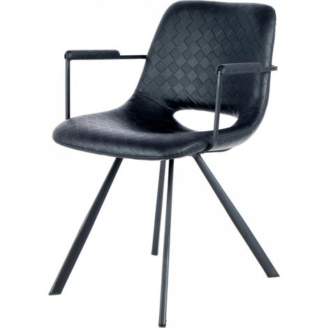 Fauteuil semi artisanal en lin LOT DE 2 ASE 57x58 noir (1/5)