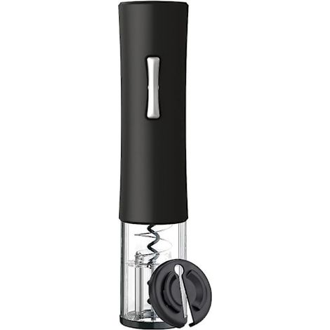 Ouvre-bouteille électrique, tire-bouchon électrique automatique rechargeable (acier inoxydable) noir (1/5)