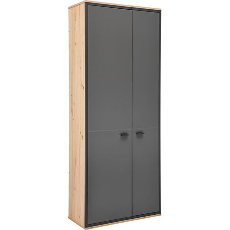 Mömax Garderobenschrank Florenz Grau/Eiche Artisan (1/5)