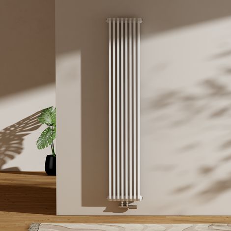 EMKE Heizkörper 180x35cm 1611W Design-Heizkörper Badheizkörper Wandheizkörper Seitenanschluss Doppellagig D-Rohr Strahlend weiß