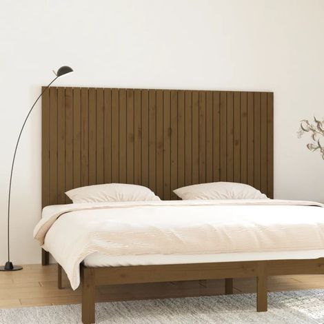 Wand-Kopfteil Honigbraun 204x3x110 cm Massivholz Kiefer vidaXL
